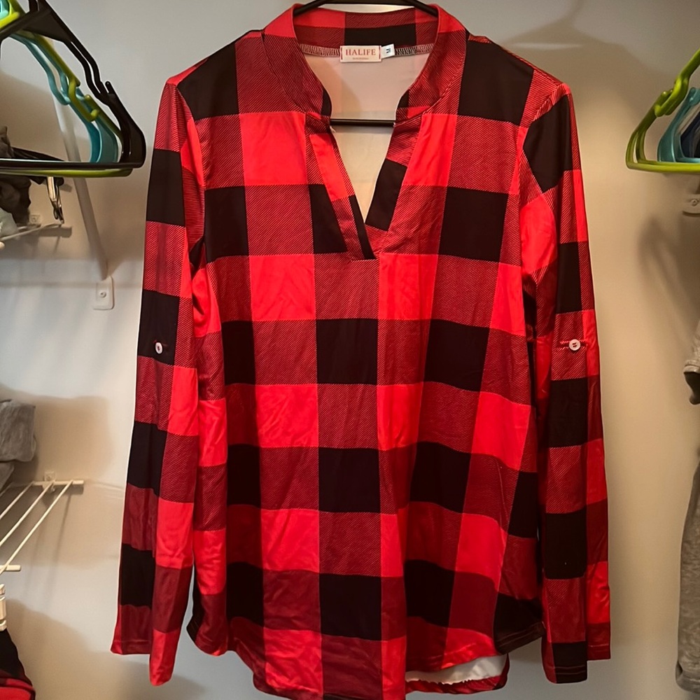 Red plaid shirt